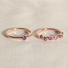 Thumbnail Image 4 of Juliette Maison Natural Blue Zircon & Natural Emerald Ring 10K Rose Gold