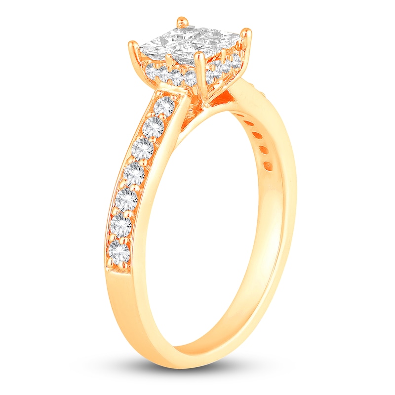 Main Image 2 of Diamond Engagement Ring 7/8 ct tw Princess/Round 14K Yellow Gold