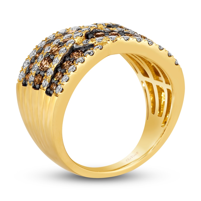 Main Image 2 of Le Vian Wrapped In Chocolate Diamond Ring 1-7/8 ct tw Round 14K Honey Gold
