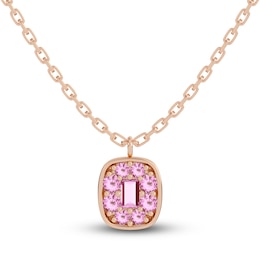 Juliette Maison Natural Pink Tourmaline Pendant Necklace 10K Rose Gold