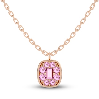 Juliette Maison Natural Pink Tourmaline Pendant Necklace 10K Rose Gold