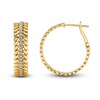 Shy Creation Diamond Leaf Hoop Earrings 5/8 ct tw Round 14K Yellow Gold SC55023673D1.00