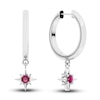 Thumbnail Image 1 of Juliette Maison Natural Rhodolite Garnet Starburst Drop Earrings 10K White Gold