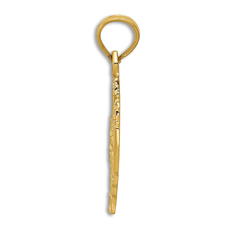 Main Image 2 of Flat Cross Pendant Necklace 14K Yellow Gold 18"