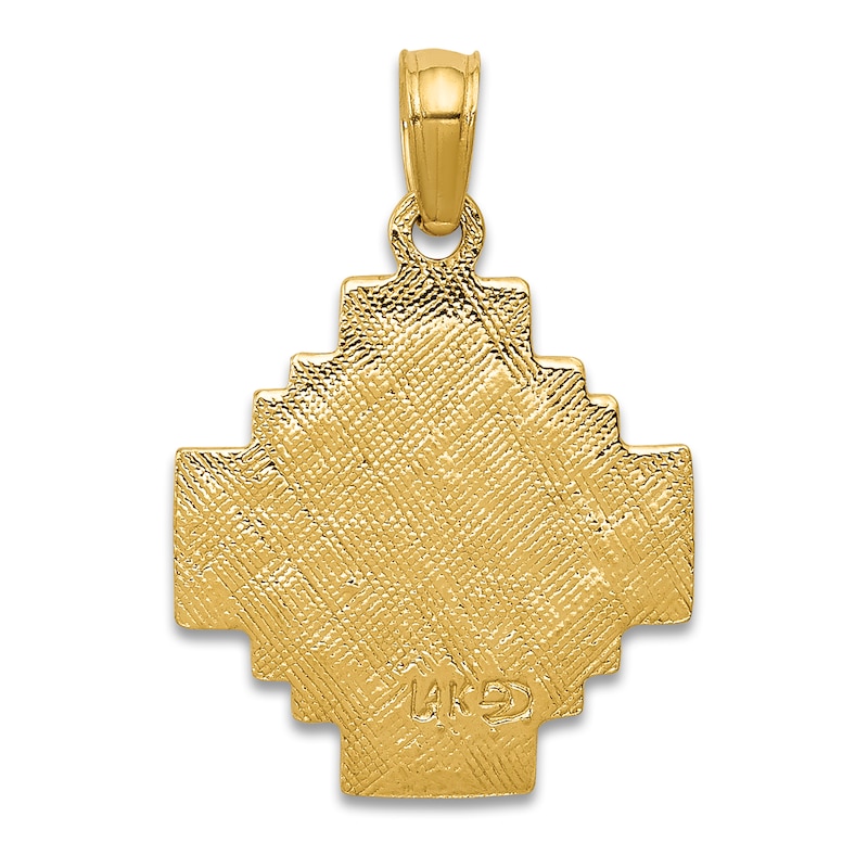Main Image 3 of Flat Cross Pendant Necklace 14K Yellow Gold 18"