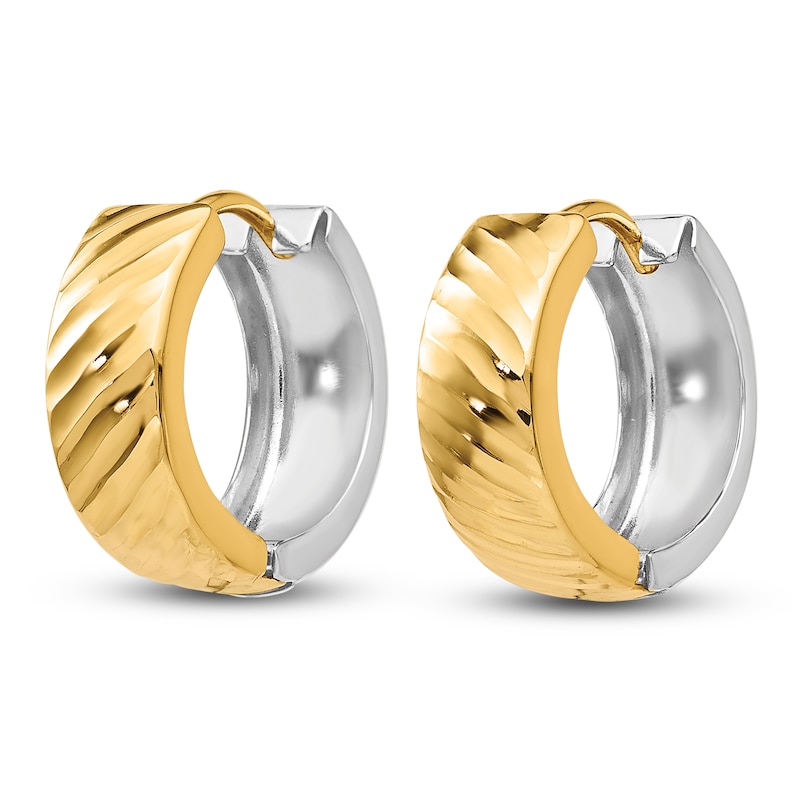 Main Image 2 of Twisted Hoop Earrings 14K Two-Tone Gold 15mm
