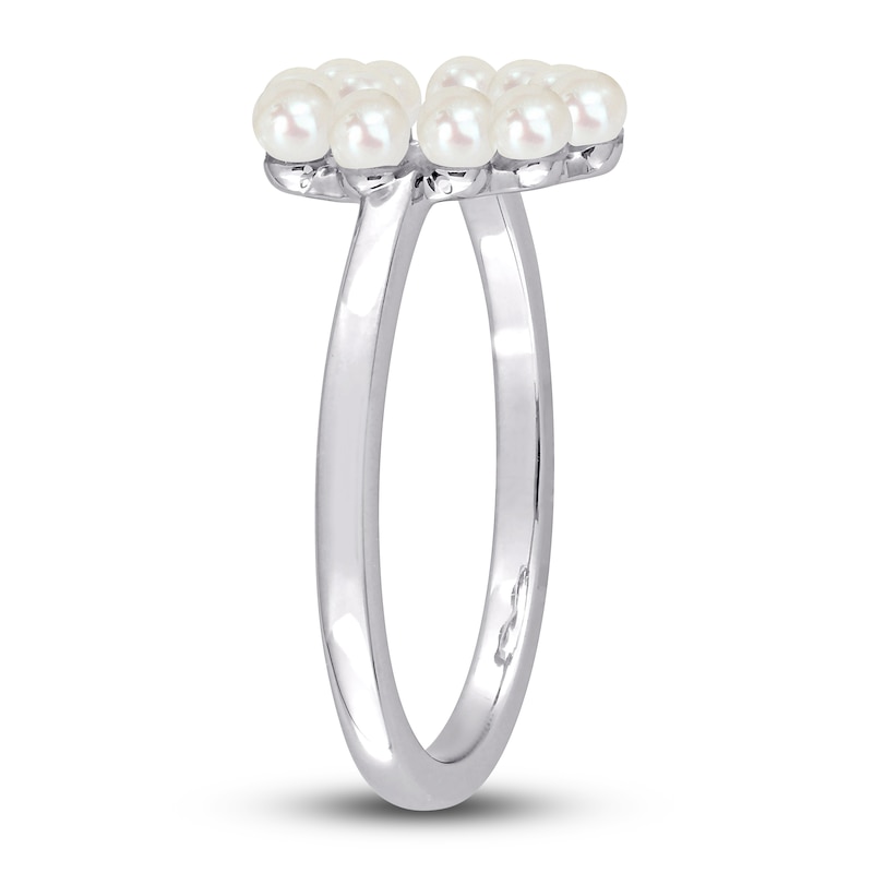 Main Image 2 of Freshwater Cultured Pearl Heart Ring 14K White Gold