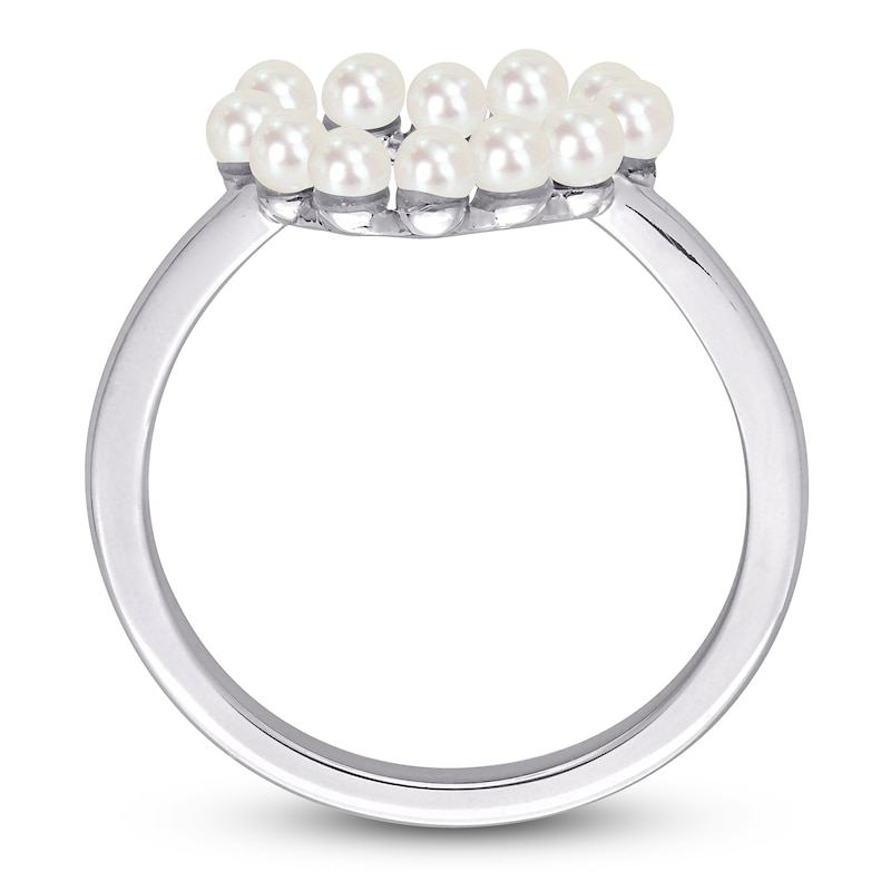 Main Image 3 of Freshwater Cultured Pearl Heart Ring 14K White Gold