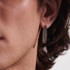John Hardy Natural Black Sapphire & Natural Black Spinel Classic Chain Oval Hoop Earrings Sterling Silver