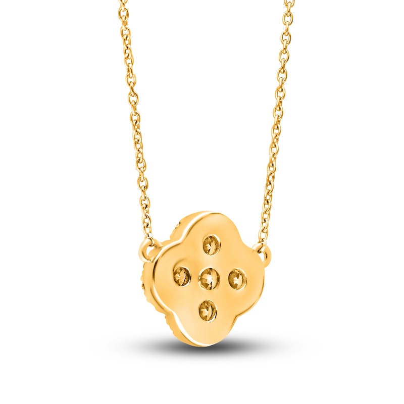 Main Image 3 of Kallati Natural Yellow Diamond Necklace 1/2 ct tw Round 14K Yellow Gold 18"