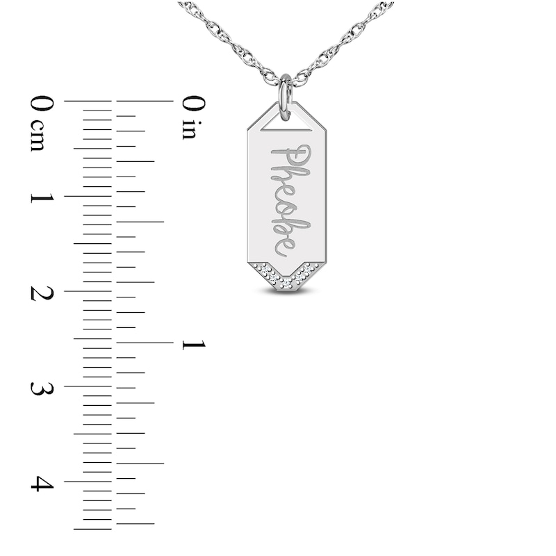 Main Image 2 of Initial Pendant Necklace Diamond Accents 10K Yellow Gold 18"