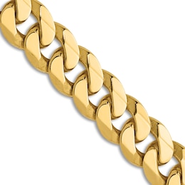 Men's Solid Curb Chain Necklace 14K Yellow Gold 22" 9.5mm