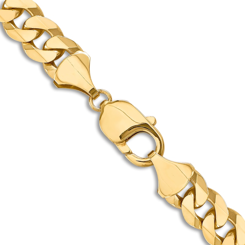 Main Image 3 of Men's Solid Curb Chain Necklace 14K Yellow Gold 22" 9.5mm