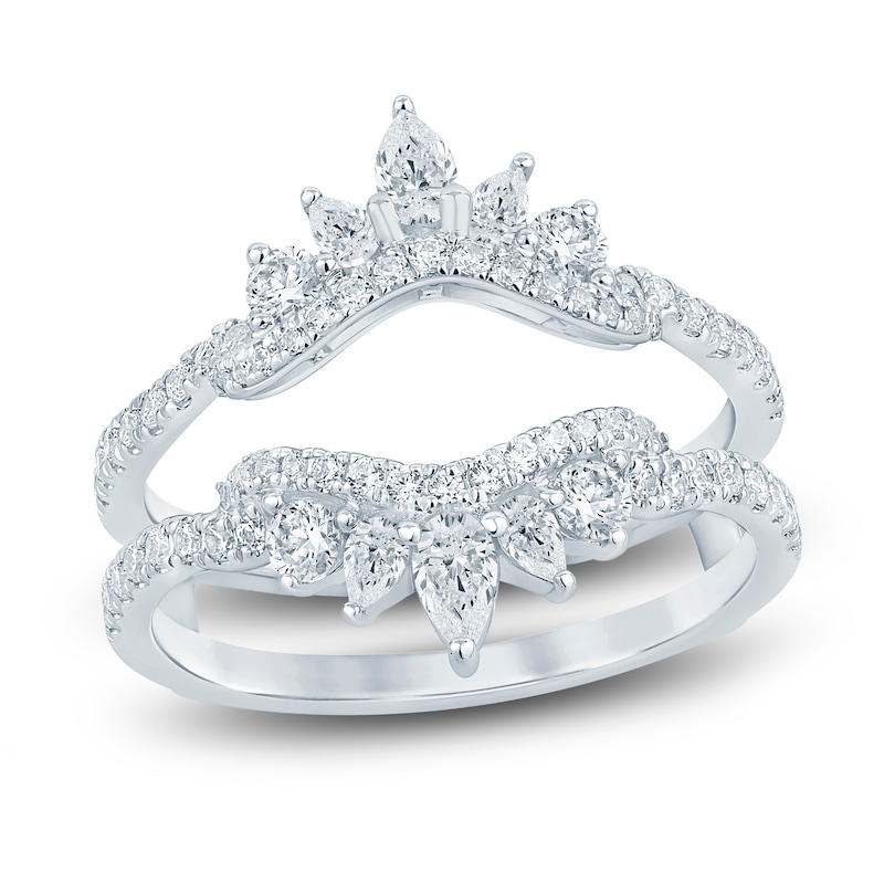 Main Image 1 of Diamond Vintage Enhancer Band 1 ct tw Pear/Round 14K White Gold
