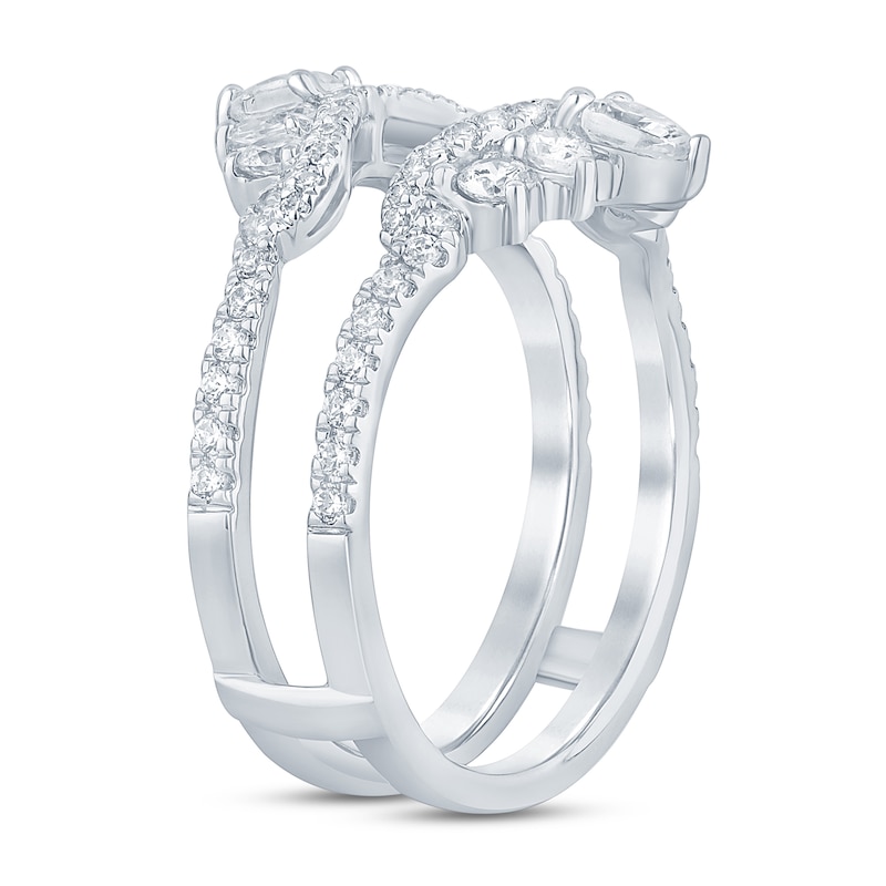 Main Image 2 of Diamond Vintage Enhancer Band 1 ct tw Pear/Round 14K White Gold