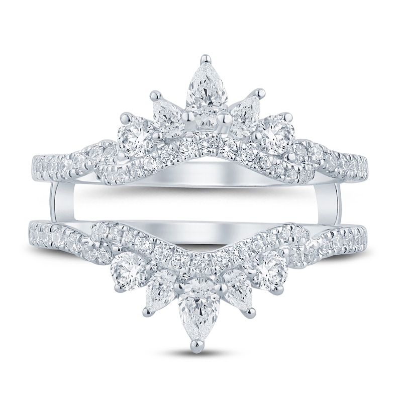 Main Image 3 of Diamond Vintage Enhancer Band 1 ct tw Pear/Round 14K White Gold