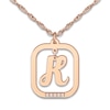 Thumbnail Image 0 of Initial Pendant Necklace Diamond Accents 14K Rose Gold 18"