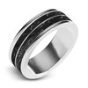 Thumbnail Image 1 of Men's Wedding Band White Tungsten/Carbon Fiber/ Titanium 8.0mm