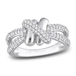Y-Knot Diamond Ring 1/2 ct tw Round 14K White Gold