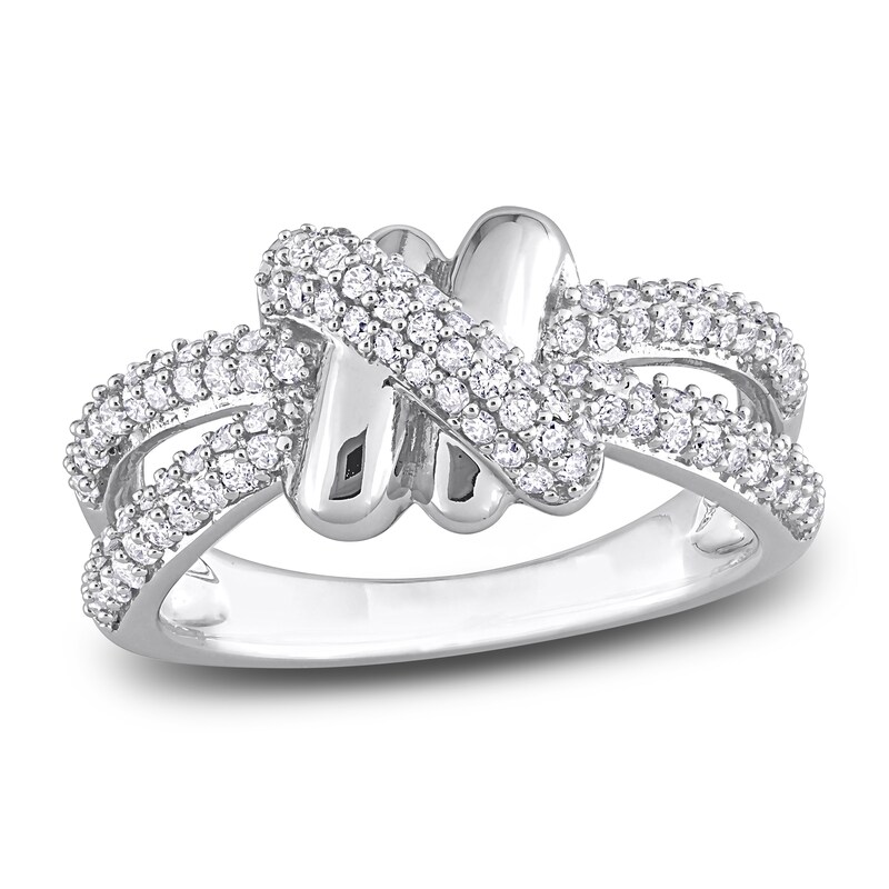 Y-Knot Diamond Ring 1/2 ct tw Round 14K White Gold