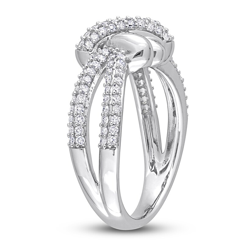 Main Image 2 of Y-Knot Diamond Ring 1/2 ct tw Round 14K White Gold