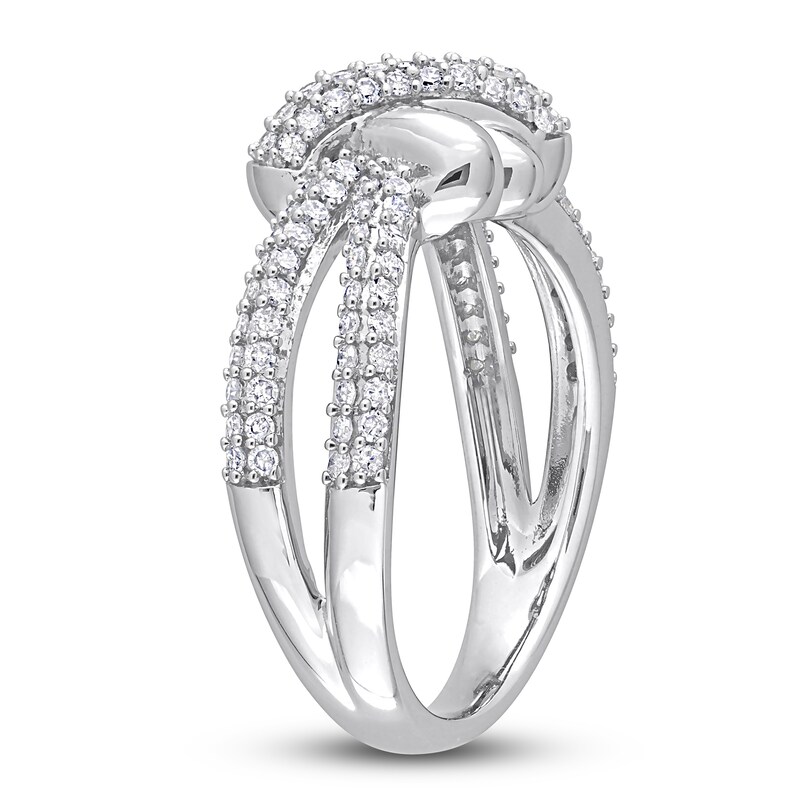 Y-Knot Diamond Ring 1/2 ct tw Round 14K White Gold