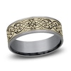 Thumbnail Image 1 of Men's Scroll Print Wedding Band Tantalum/14K Yellow Gold 7.5mm