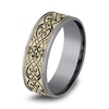 Thumbnail Image 2 of Men's Scroll Print Wedding Band Tantalum/14K Yellow Gold 7.5mm