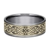 Thumbnail Image 3 of Men's Scroll Print Wedding Band Tantalum/14K Yellow Gold 7.5mm