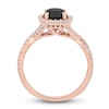 Thumbnail Image 3 of Black & White Diamond Halo Engagement Ring 1-1/2 ct tw Round 14K Rose Gold