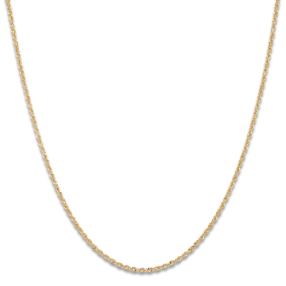 Solid Glitter Rope Necklace 14K Yellow Gold 18" 1.8mm