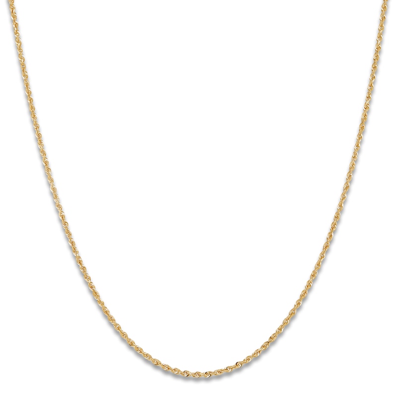 Main Image 1 of Solid Glitter Rope Necklace 14K Yellow Gold 18" 1.8mm