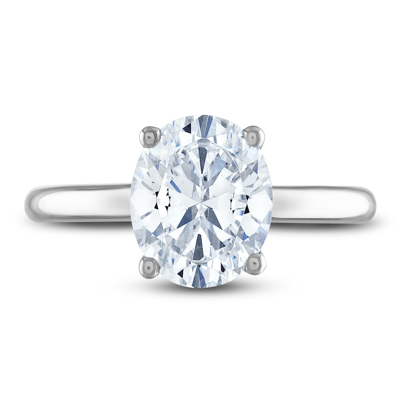 Lab-Created Diamond Solitaire Engagement Ring 2 ct tw Oval/Round Platinum