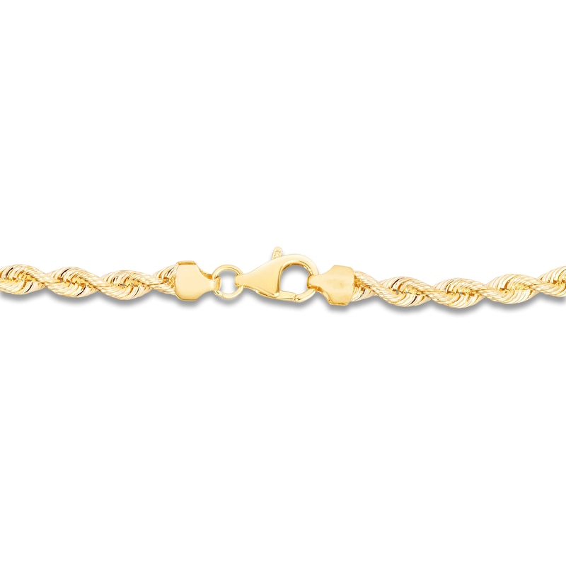 Main Image 3 of Solid Silk Rope Chain Necklace 14K Yellow Gold 24" 4.3mm