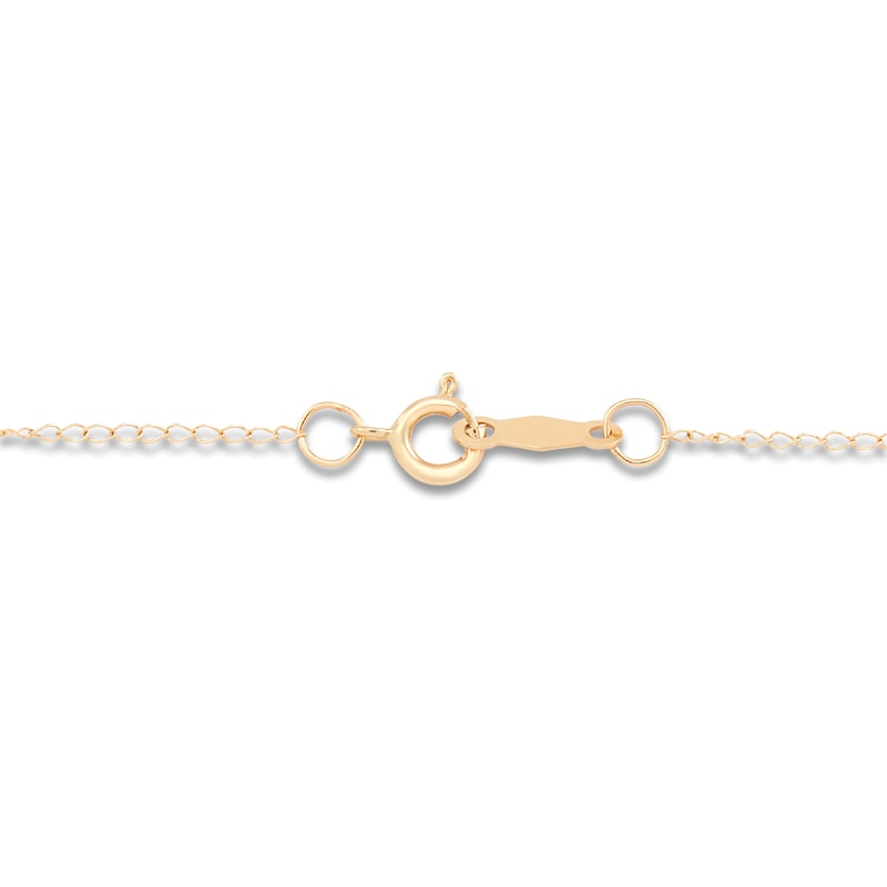 Main Image 3 of Children's White Lab-Created Sapphire Cross Necklace 14K Yellow Gold 16"