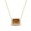 Thumbnail Image 2 of Natural Citrine Necklace 1/20 ct tw Round 14K Yellow Gold 18"