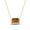 Thumbnail Image 3 of Natural Citrine Necklace 1/20 ct tw Round 14K Yellow Gold 18"