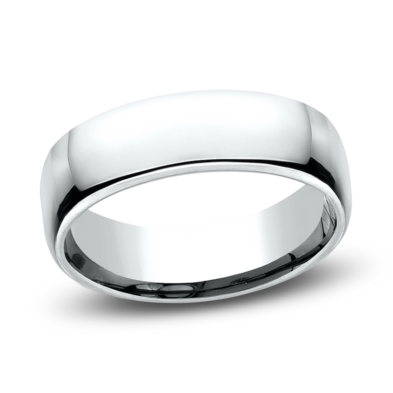 High-Polish Wedding Band 14K White Gold 6.5mm