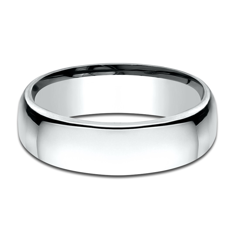 High-Polish Wedding Band 14K White Gold 6.5mm