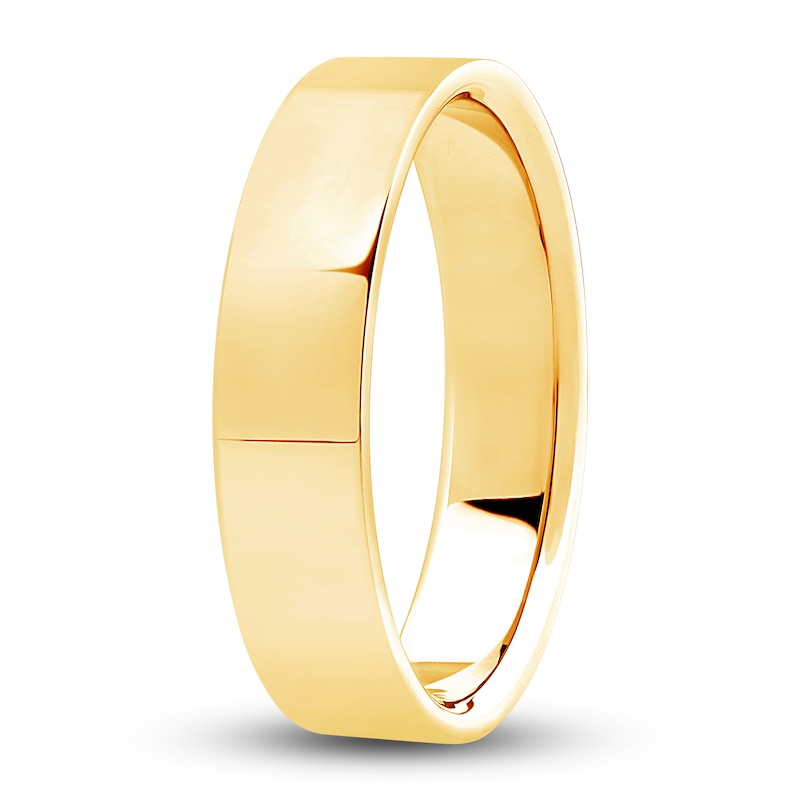 Main Image 2 of Men's Flat Wedding Band 14K Yellow Gold 5.0mm
