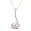 Thumbnail Image 1 of Akoya Cultured Pearl Pendant Necklace 1/5 ct tw Diamonds 14K Yellow Gold 18"