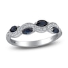 Thumbnail Image 1 of Natural Blue Sapphire & Diamond Ring 1/6 ct tw 14K White Gold