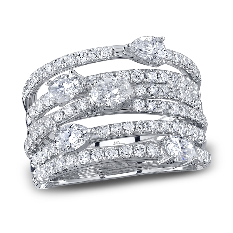 Main Image 1 of Shy Creation Oval, Pear & Round Diamond Ring 2-1/8 ct tw 14K White Gold SC22009318