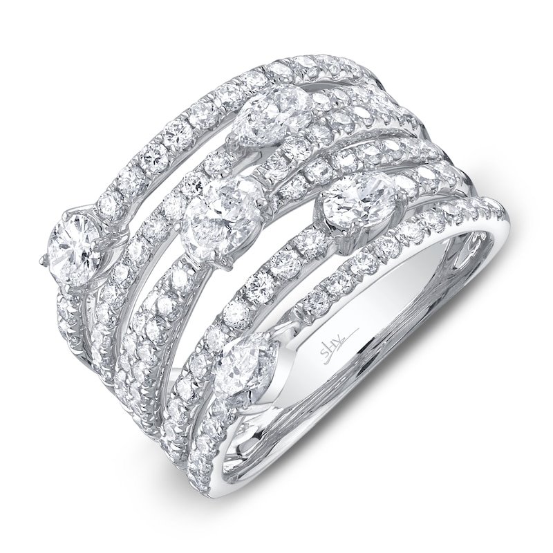 Main Image 2 of Shy Creation Oval, Pear & Round Diamond Ring 2-1/8 ct tw 14K White Gold SC22009318