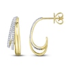 Thumbnail Image 0 of Shy Creation Diamond Half Hoop/Drop Earrings 1/6 ct tw 14K Yellow Gold SC22009280RD