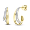 Thumbnail Image 1 of Shy Creation Diamond Half Hoop/Drop Earrings 1/6 ct tw 14K Yellow Gold SC22009280RD