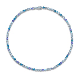 Le Vian Mare Azzurro Natural Multi-Gemstone Tennis Necklace 3/8 ct tw 14K Vanilla Gold