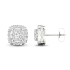 Thumbnail Image 1 of Lab-Grown Round Diamond Halo Stud Earrings 1 ct tw 14K White Gold