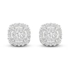 Thumbnail Image 3 of Lab-Grown Round Diamond Halo Stud Earrings 1 ct tw 14K White Gold