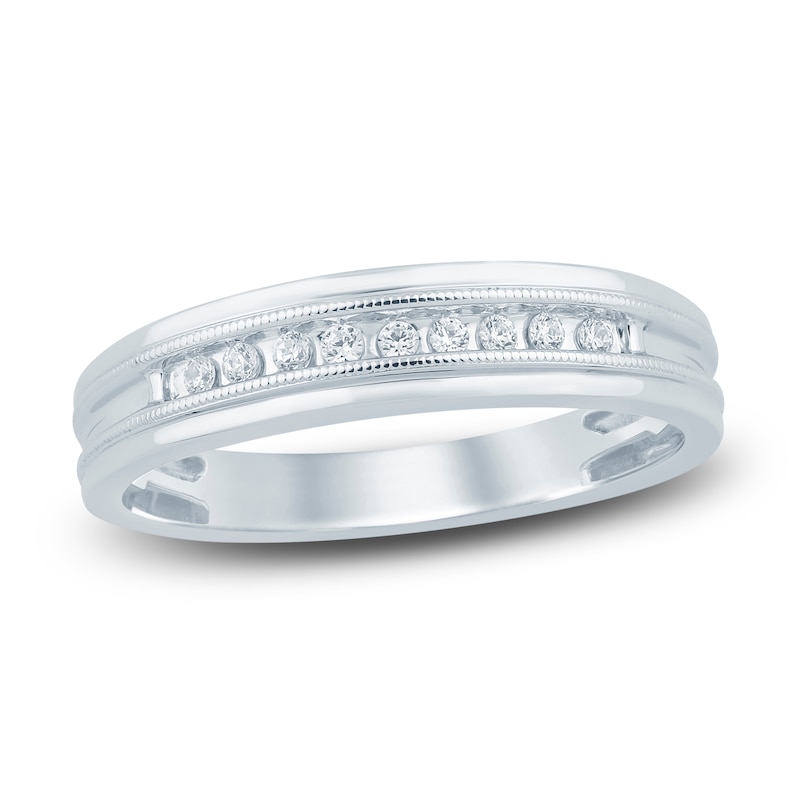 Main Image 1 of Men's Diamond Anniversary Band 1/10 ct tw 14K White Gold